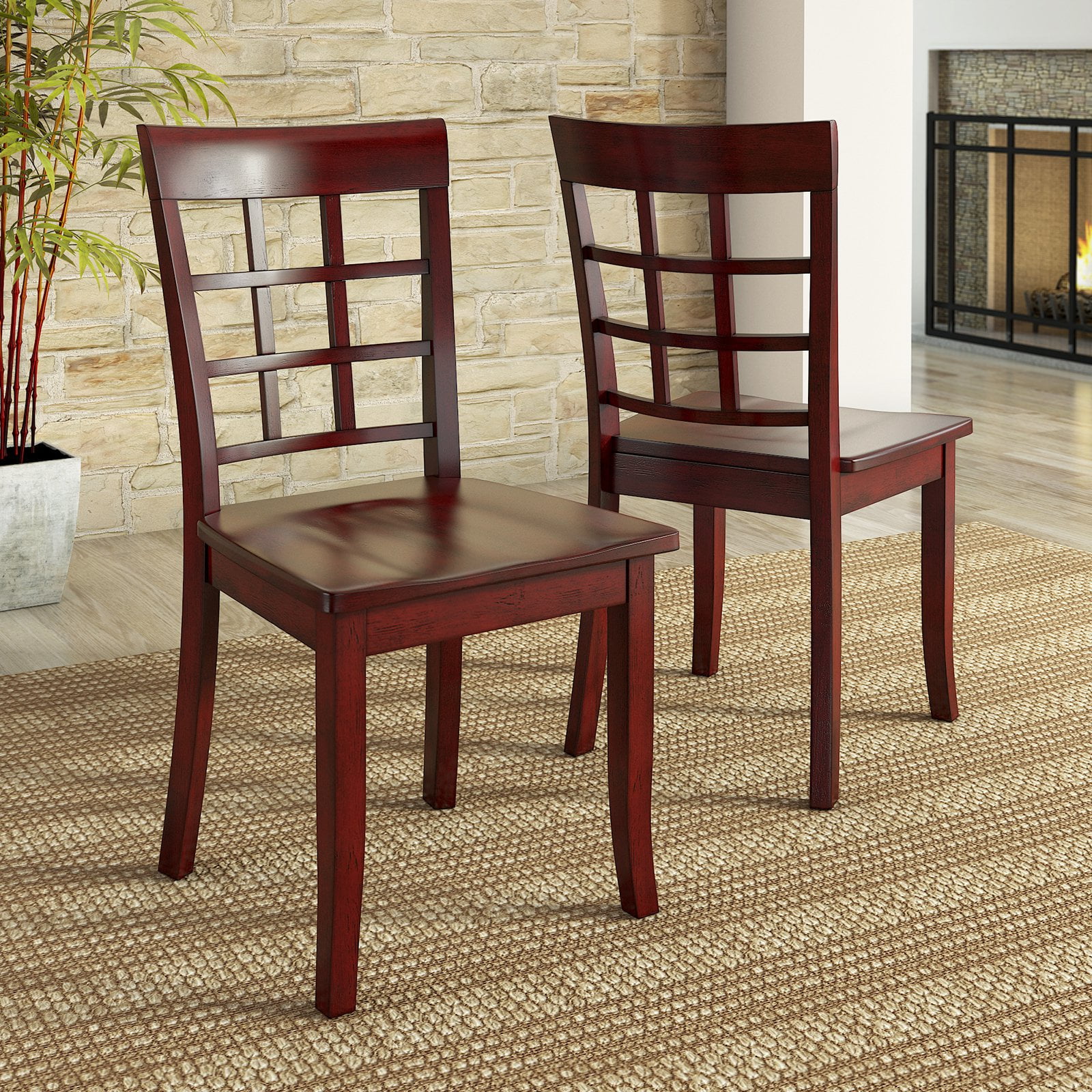 Lexington Window Back Dining Chair, Set of 2, Berry Red