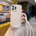 thumbnail image 5 of Simple Étui en Silicone Bandoulière pour iPhone 16 15 11 12 13 14 Pro Max Plus XR X TP Cordon Collier Sangle Couverture Douce Rose Rouge pour iPhone 12 ProMax, 5 of 5