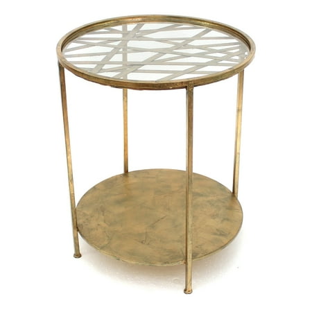 Teton Home Gold And Mirrored Round End Table Teton Home Gold And Mirrored Round End Table