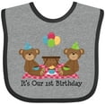 thumbnail image 3 of Inktastic Twins 1st Birthday Bears Boys or Girls Baby Bib, 3 of 4