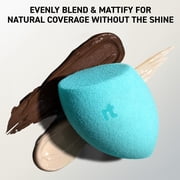 Real Techniques Miracle Airblend Sponge, Makeup Blending Sponge for Liquids & Creams, Blue, 1 Count