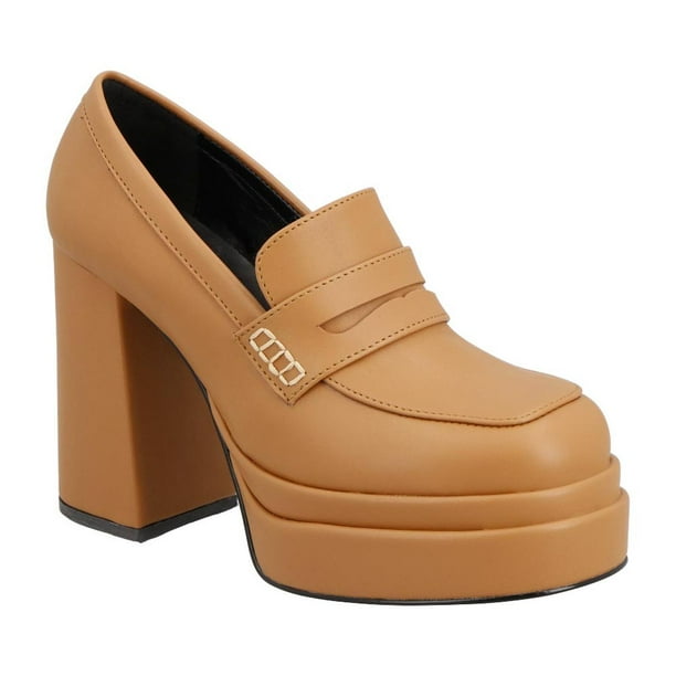 Zapato de vestir Miracol by Mama Lola sintético Elegante Comodo plataforma Alta Ajustable cafe 22.5