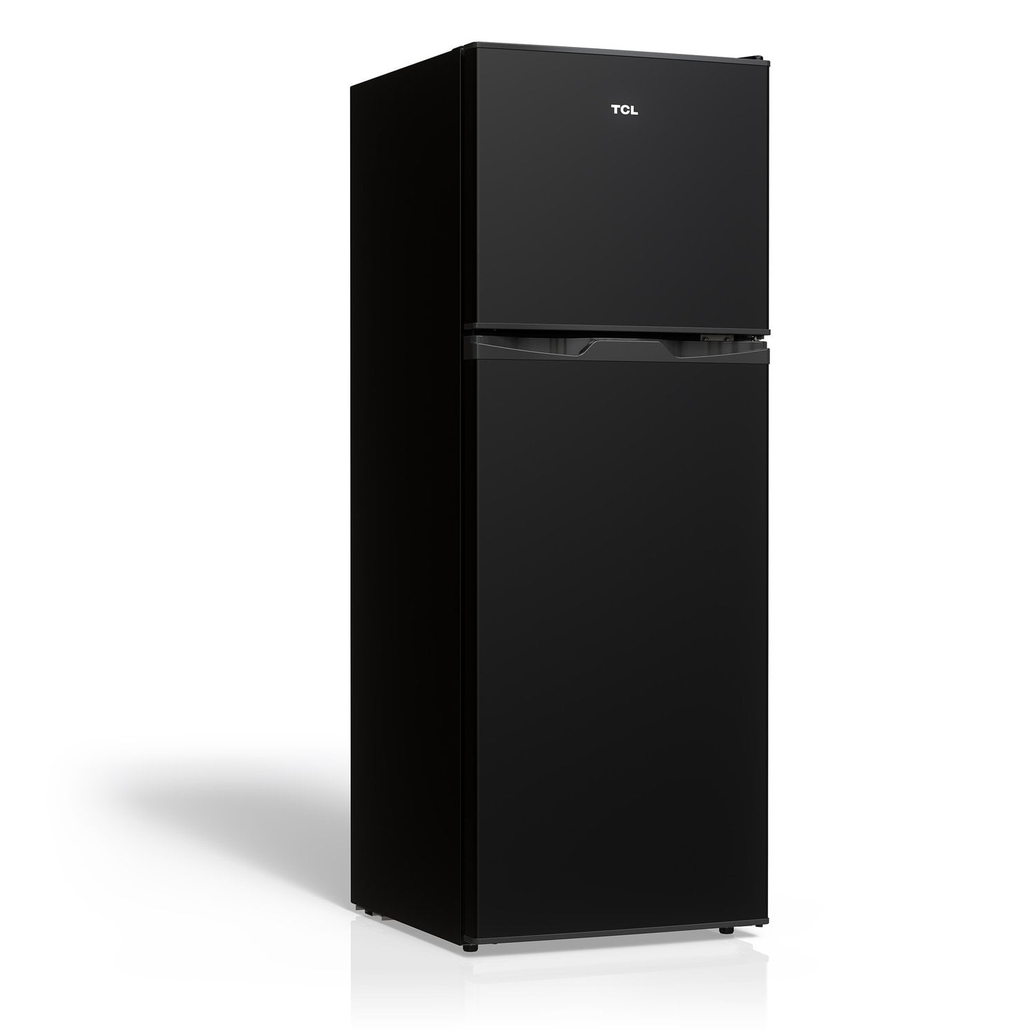 TCL Black Compact Two Door Refrigerator with Freezer for Kitchen