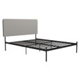 Queer Eye Krew Upholstered Bed, Queen Size Frame, Black Metal/Gray
