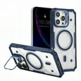 thumbnail image 2 of for iPhone 16 Pro Max Magnetic Case, [Built-in Metal Lens Stand] [Military-Grade Protection] Clear Backplane Shockproof Protective Magnetic Mag-Safe Phone Case for iPhone 16 Pro Max, Darkblue, 2 of 8