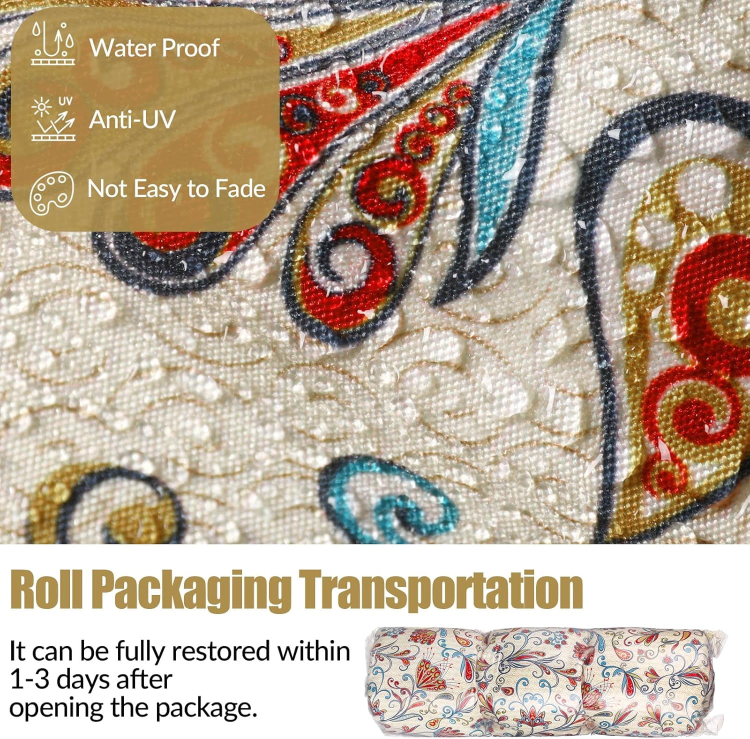 2 Pack High Back Outdoor Chair Cushions Bulk Waterproof Indoor Outdoor Chair Cushion Seat and Back Rocking Chair Cushion Thickened Patio Chair Pad for Indoor and Outdoor (Floral)