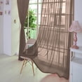 thumbnail image 5 of PALIFEUR Sheer Curtains 78.8 Inches Long 2 Panels Set, Transparent Window Curtains for Living Room Bedroom, Rod Pocket Voile Curtain & Drapes, Brown, 31.5" x 78.8", 5 of 5