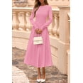 thumbnail image 4 of Vestido PRETTYGARDEN 2025 Rosa de Punto Midi con Mangas Largas Talla L, 4 of 8