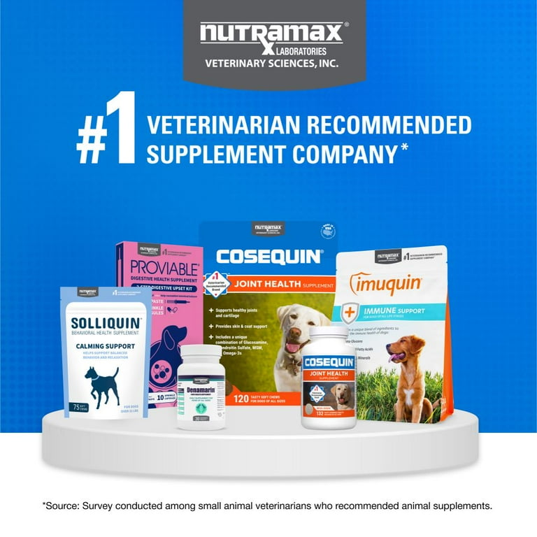 Nutramax Cosequin Dog Joint Health Supplement, MSM & Omega-3s, 120