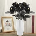 thumbnail image 4 of Halloween Simulation Rose Flower Cuttings with Skull - Black with Skull, 4 of 7