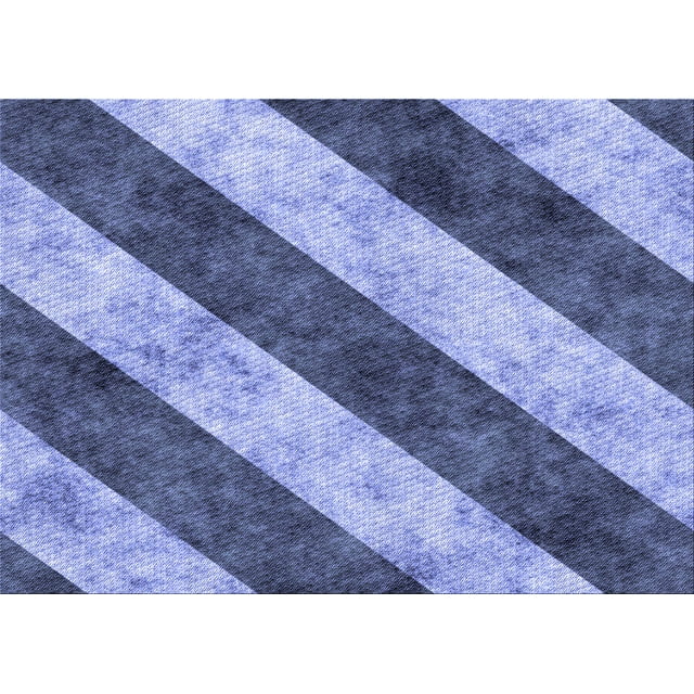 Ahgly Company Machine Washable Indoor Rectangle Transitional Day Sky Blue Area Rugs, 2' x 5'