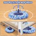 thumbnail image 4 of MYSPRI Spin Mop and Bucket with Wringer Set, 4 Microfiber Mop Heads,360° Floor Cleaner for Hardwood Tile Heavy Duty System, 4 of 9