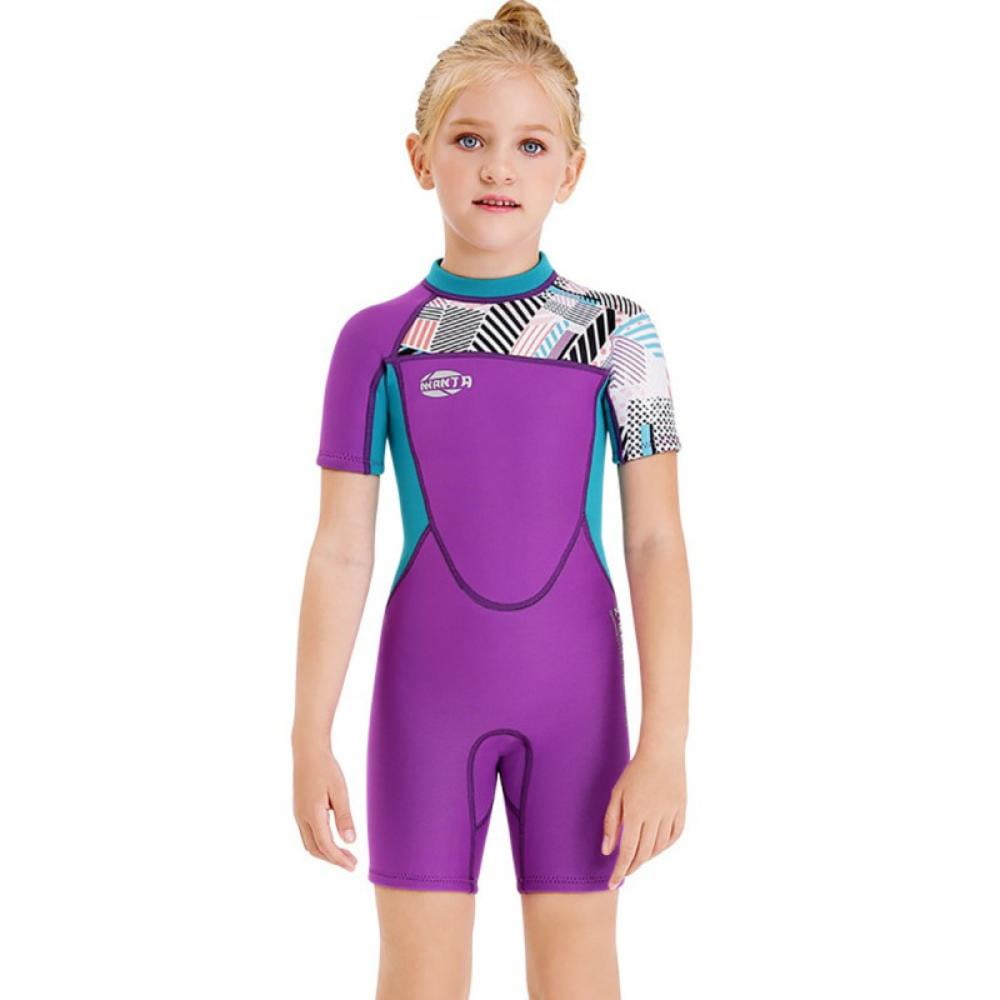 Wuffmeow Children's Swimwear Shortsleeved Diving Suit Children Swimming Pants Sunscreen