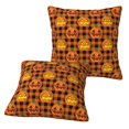 thumbnail image 2 of Halloween Throw Pillow Covers, halloween pumpkin plaid Halloween Decorations Square Pillow Cases with Invisible Zipper for Bed Couch Sofa, Farmhouse Halloween Decor-2 Pack 20x20, 2 of 6