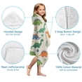 thumbnail image 7 of Beige Dinosaur Pattern Hooded Bath Towel，50"x30" for Ages 3 To 12 Kids, Quick Dry Lightweight Soft Microfiber Hood Beach Towel Cover Up for Kids, 7 of 7