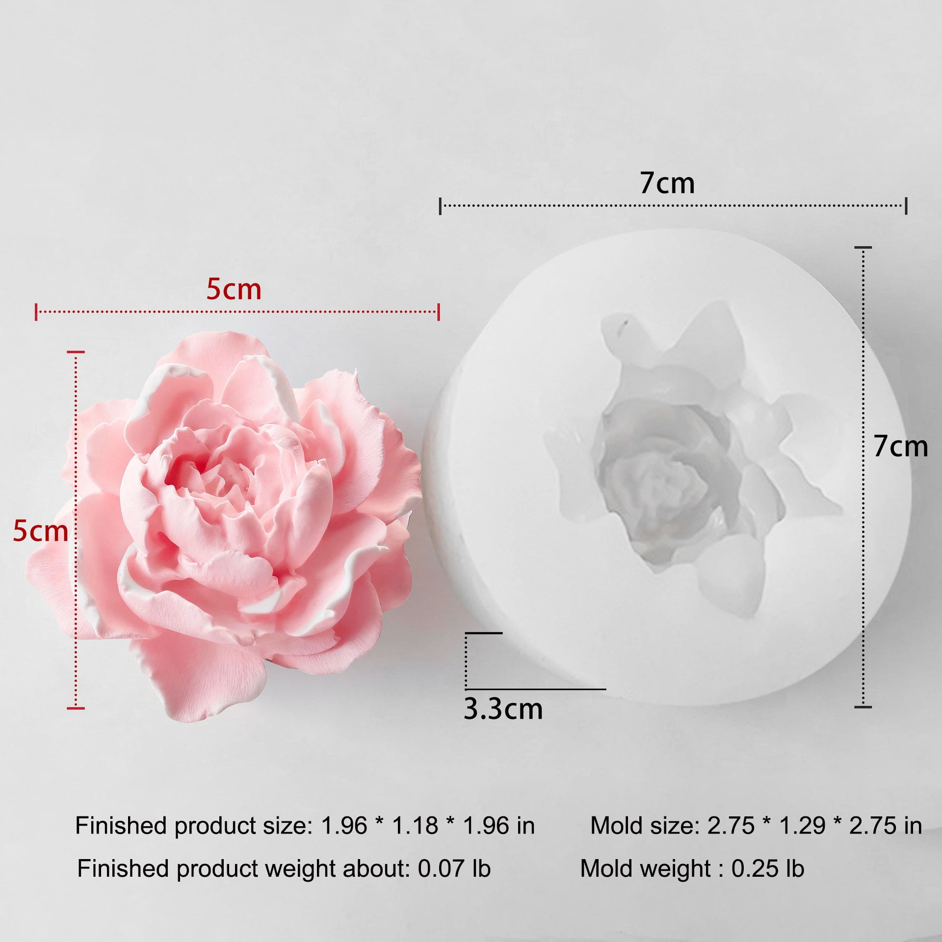 3PCS Peony Silicone Candle Flower Wax Mold Silicone for Candles Resin Making Molds Moldes for Making Mothers Day Gifts for Mom Daughter Home Decoration