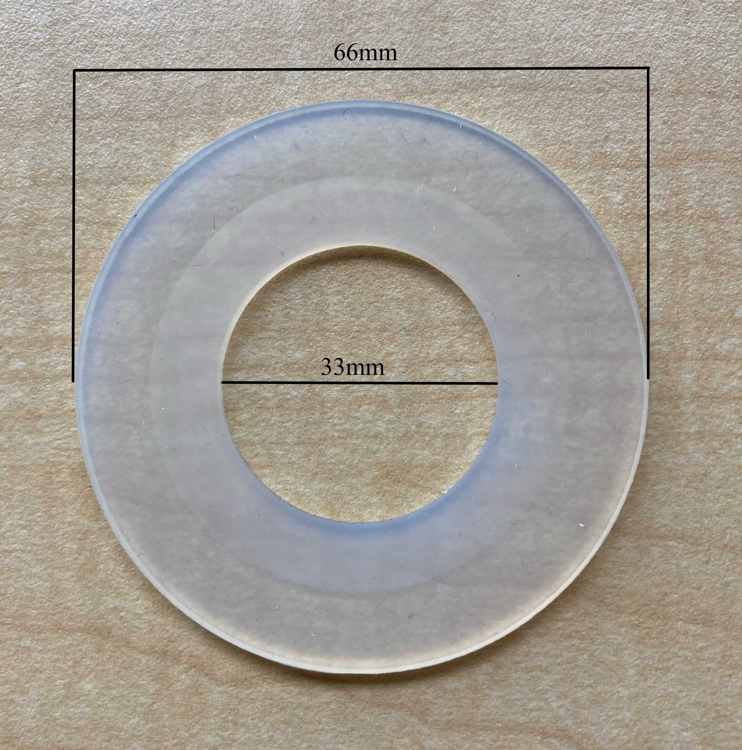 Replacement Clear Silicone Seal,  2 9/16 in (66mm) OD, 1 5/16 inch (33mm) ID