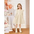thumbnail image 2 of Arshiner Toddler Girl Dress Knitted Ruffle Sleeve Pocket Dresses A-Line Flared Fall Winter Dress, 2 of 4