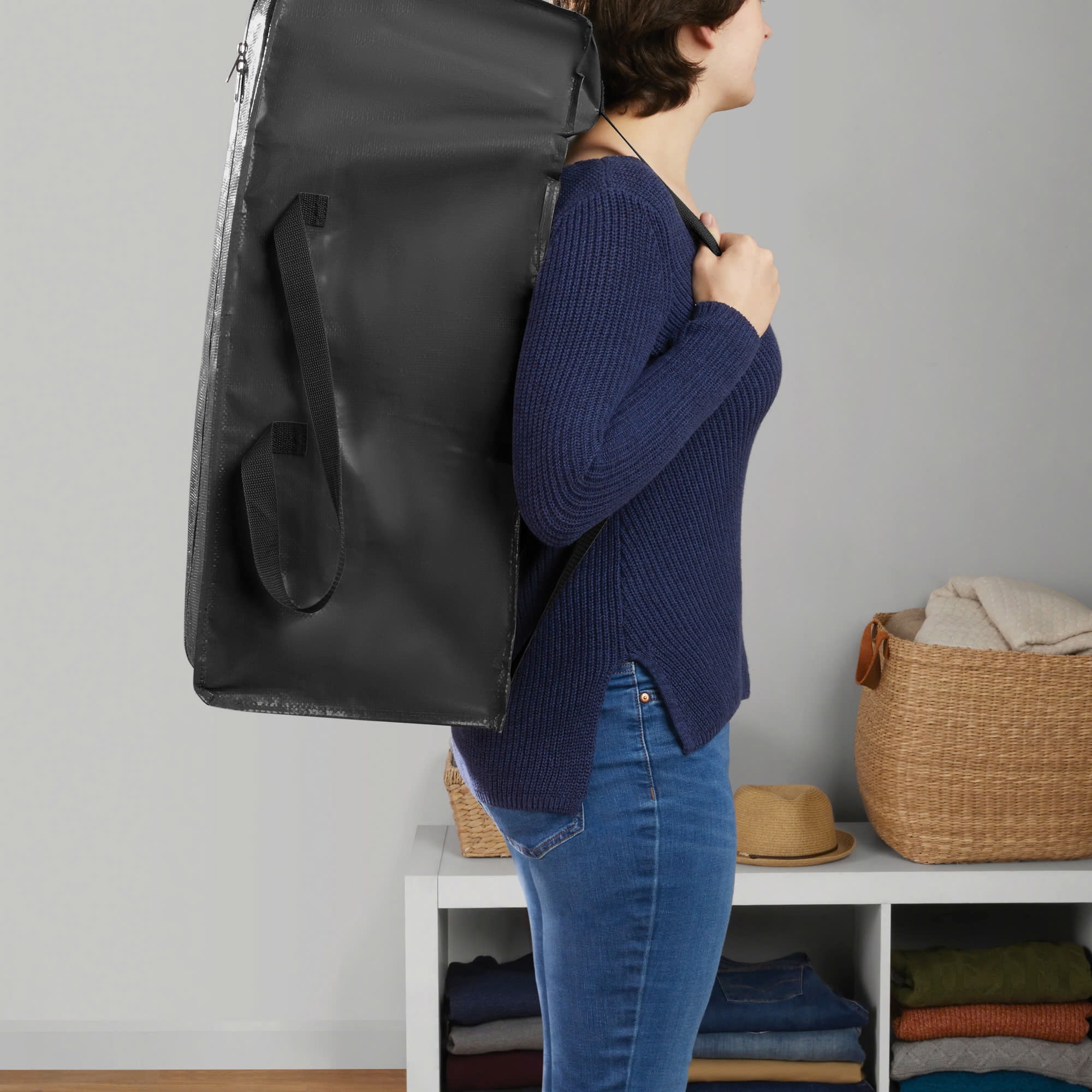 Mainstays Heavy Duty Black 20 Gallon Storage and Moving Bag with Backpack Straps