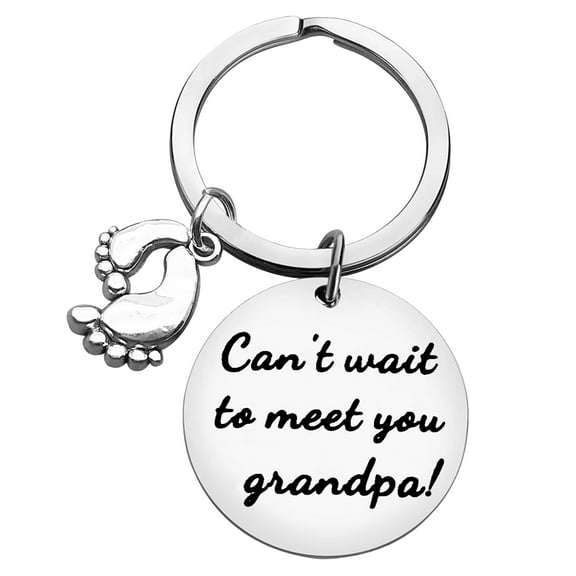 Grandpa to Be Gift Pregnancy Announcement Keychain Can't Wait to Meet You Grandpa Keyring Baby Birth Baby Announcement Jewelry Gift Grandparents to Be Gift Pregnancy Announcement Gift for Grandpa