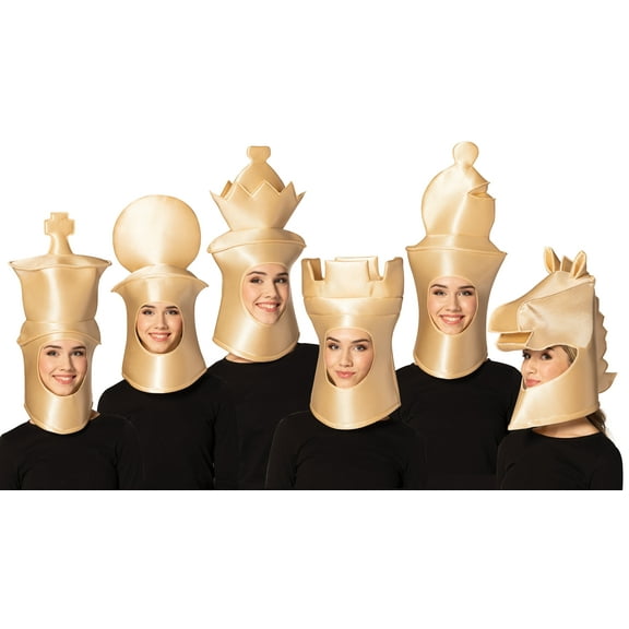 Rasta Imposta Ultimate Deluxe Beige 6 Piece Chess Headpieces Costume Bundle, Beige, Unisex, Adult One Size, 20056