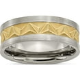 thumbnail image 1 of Titanium Brushed And Yellow Ip-Plated Mens 8mm Band (Size 7) Made In China tb275-7, 1 of 5