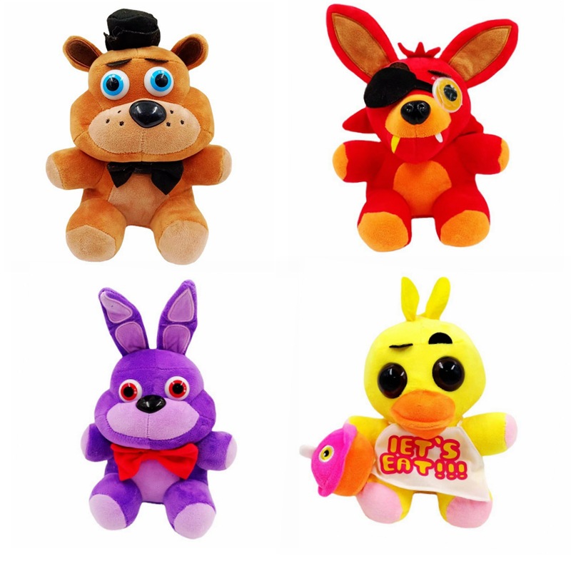 FNAF Plushies Set,Five Night Plushies 7.8 inch,Horror Game Animals Stuffed  Toys,FNAF Security Breach Plushies Set for Game Fans 