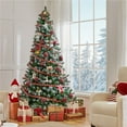thumbnail image 4 of Yaheetech 7.5ft Pre-lit Frosted Artificial Christmas Tree with Stand, Green, 4 of 8