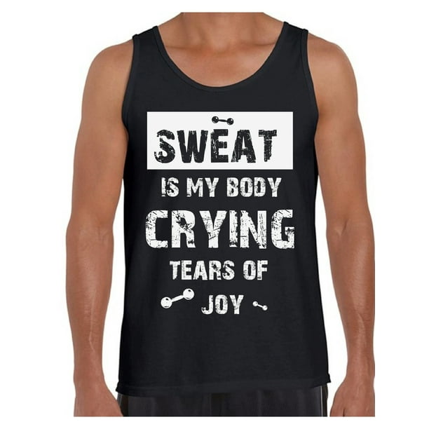 Awkward Styles Funny Gym Tanks for Men Sweat is My Body White Mens