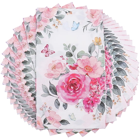 Nanaborn Vintage Floral Napkins 60Pcs Guest Disposable Flower Paper Napkins for Home Party/Wedding