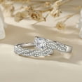 thumbnail image 2 of Bow Jewel 0.78 Ct Round Cut Excellent Diamond Rings - 14K White Gold Plated - Criss Cross Multi Shank Rings - Infinity Twisted Cross Over Shank for Women's - A Stunning Choice for Your Special Day, 2 of 10