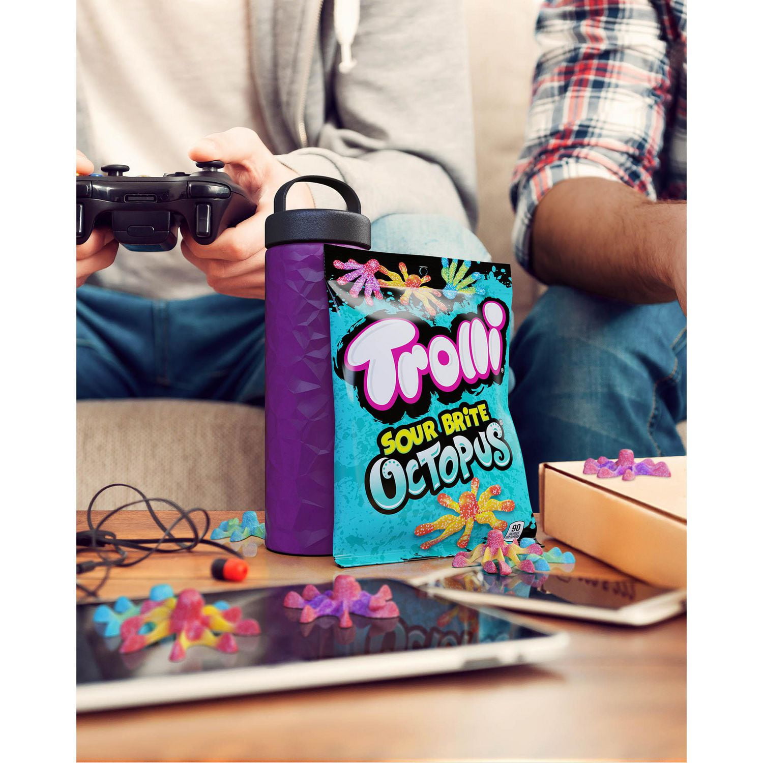 Trolli Sour Brite Octopus Gummy Candy, Net weight: 120g