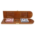 thumbnail image 3 of Pacific Shore Games Juego de mesa de madera Cribbage, nogal teñido, 3 pistas continuas para almacenamiento de tarjetas de 2-3 jugadores, 3 of 8