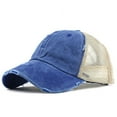 thumbnail image 2 of ZJXFGS Clearance Quick Dry Baseball Cap Sports Fan Baseball Caps Buns Plain Cap Ponytail Visor Trucker Unisex Hat Messy Caps Distressed Baseball Cap Blue One Size, 2 of 4