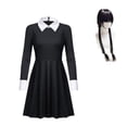 thumbnail image 1 of Conjunto de disfraces de Cosplay de Wednesday Addams, disfraces de fiesta de Carnaval de Halloween para niños adultos, 1 of 3