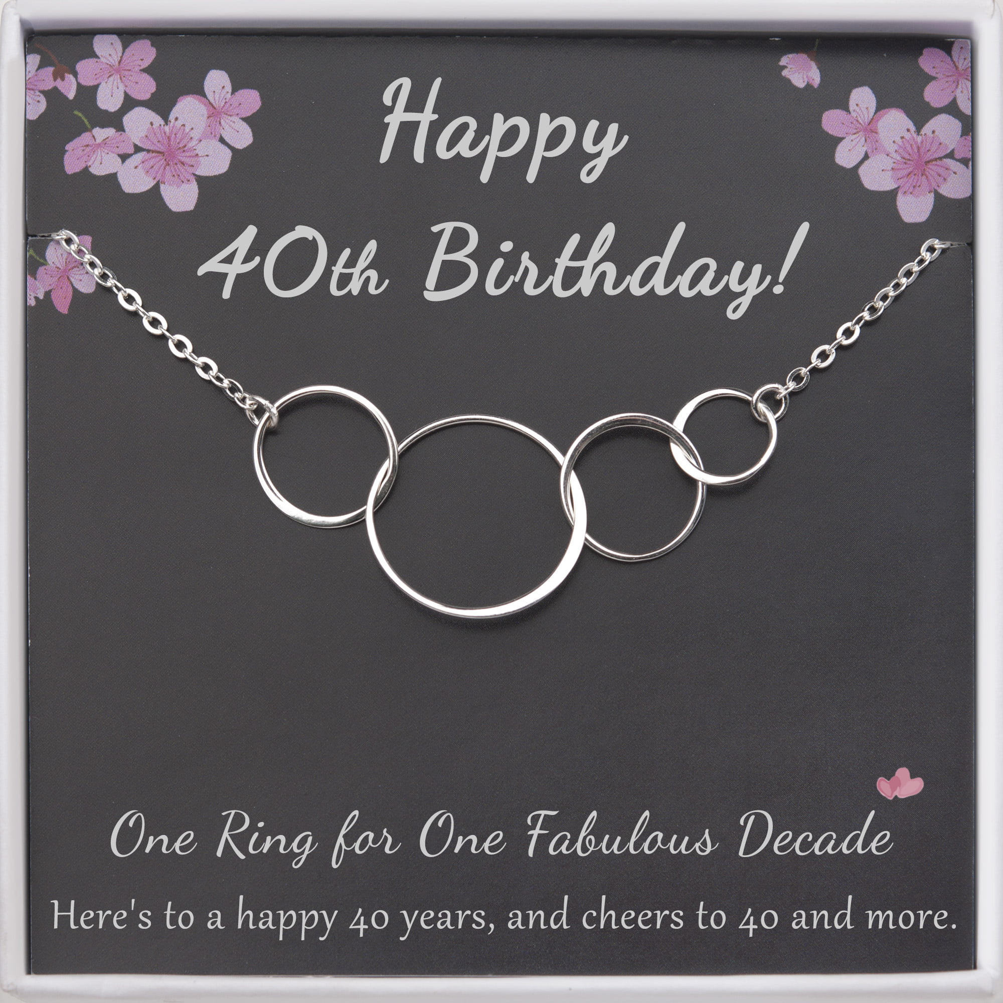 Gifts for Women Fortieth Birthday Gift 40 Years Old Jewelry 40th Birthday Heart Necklace Gift Happy 40th Birthday
