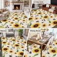 thumbnail image 5 of Spring Sunflowers Area Rugs 5'x7', Washable Small Throw Rugs for Laundry Room Playroom, Country Floral Bees Rustic Botanical Indoor Outdoor Rug Non-Slip Low Pile Carpet Runner Reversible Floor Mats, 5 of 8