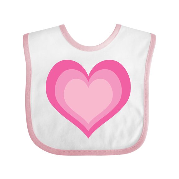 Inktastic Pink Valentine Heart Girls Baby Bib