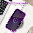 thumbnail image 5 of Meshine Phone Case for iPhone 14 Pro Max,Glow in The Dark Three Layer Heavy Duty Shockproof Full Body Protection Hard Plastic Bumper+Soft Silicone Protective Case,Purple Rose, 5 of 8