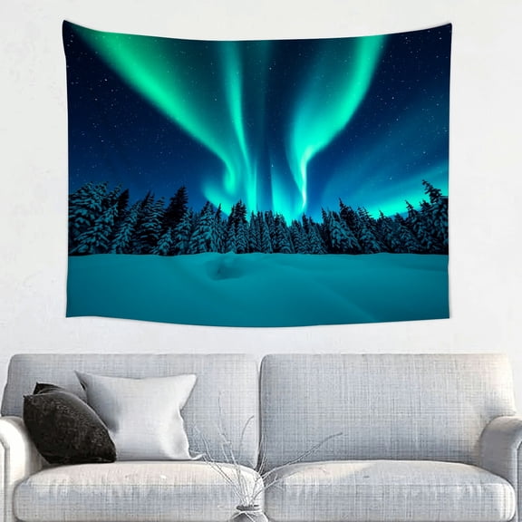 PRATYUS Aurora Borealis Trees Snow Wall Tapestry Art Home Decor 40*30in