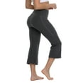 thumbnail image 5 of BALEAF Women Yoga Capris flared Pants with Side Pockets - 21"Charcoal L, 5 of 7