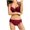 Wine, variant on Bxsruta Women's Adjustable Bandeau Two Piece Bikini Swimsuit Soft Stretchy Polyester for Beach and Pool with Removable Chest Pad