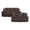 Dark Brown, variant on Pemberly Row Polished Microfiber 2-Piece Reclining Sofa & Loveseat Set in Black