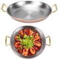 thumbnail image 1 of SVRITE Poêle à Paella Espagnole avec Poignées Doubles Rivetées - Poêle en Acier Inoxydable pour Recettes de Paella et de Riz - Poêles Antiadhésives Non Revêtues pour Maisons Ou Restaurants (16cm, or Rose), 1 of 1