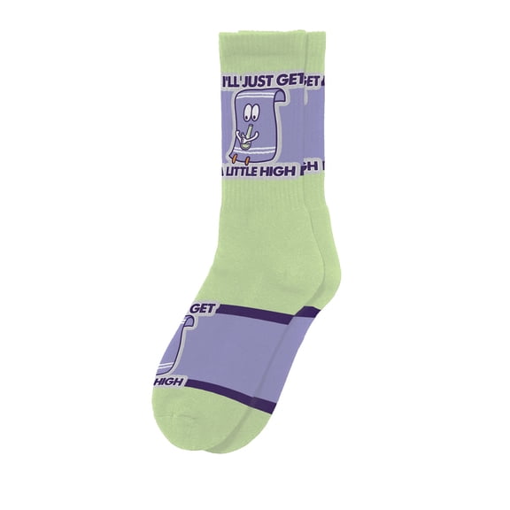 Sillies Socks I'll Just Get A Little High Socks- Funny Novelty Adult Unisex Sock Set, Woven Art, Fun Unique Patterns