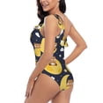thumbnail image 4 of Picia Moon Bear Pattern Women's One Piece Swimsuits,One Shoulder Swimwear Asymmetric ,Ruffle Monokinis Bathing Suits,High Waisted Flattering Bathing Suits-Medium, 4 of 8