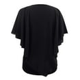 thumbnail image 5 of Women Round Neck Solid Vest with Loose Chiffon Bat Shortsleeve Flowing Shawl Double Layer Tunic Top Blouse Athletic Womens Tops Women Top Active Tops Any Day Long Top for Women Nylon Tops, 5 of 6