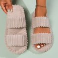 thumbnail image 7 of Taqqpue Open Toe Slippers for Women Casual Winter Solid Color Indoor Warm Fuzzy Slippers Indoor Cozy Memory Foam Slip On House Slides Shoes Gifts for Womens Mom, 7 of 7