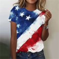 thumbnail image 2 of Htigea Womens 250th Anniversary T-Shirts Patriotic Star Striped Print Tees 4th of July Short Sleeve Round Neck Tops Summer Tshirts, 2 of 9