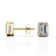 thumbnail image 3 of JeenMata Aros Tipo Botón con Solitario de Moissanita en Forma de Esmeralda de 1 Quilate Engastados en Bisel en Baño de Oro Amarillo de 18 K sobre Plata, 3 of 5